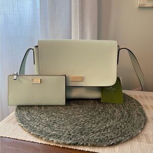 Kate Spade Light Green Crossbody Bag and Wallet